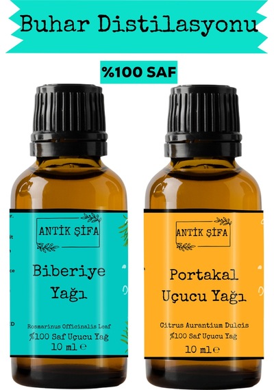 Biberiye Yağı Ve Portakal Kabuğu Uçucu Yağı 10ml + 10 Ml - %100 Saf Seyreltilmemiş 20 ML