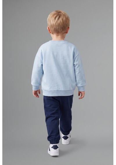 Defacto Köpek Baskılı Sweatshirt Üst Lastikli Paça Alt 2li Takım Erkek Bebek H8482a526aube343 Mavi-be343