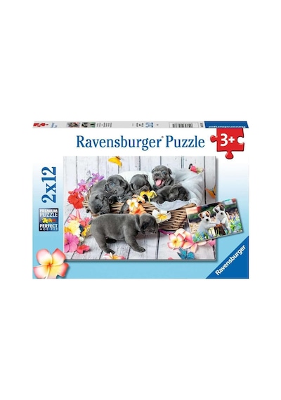 , 2x12p Puzzle Yavru Köpekler, Çocuk Puzzle