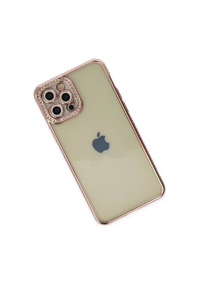 Newface Apple İphone 12 Pro Kılıf Joke Taşlı Silikon - Pembe