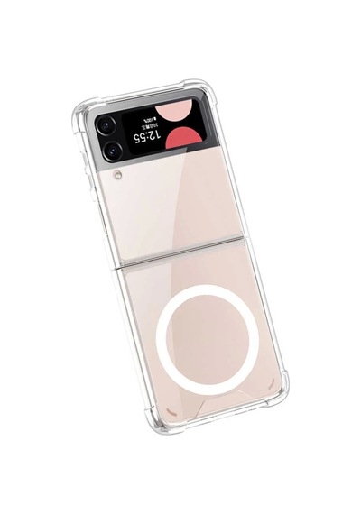 Galaxy Uyumlu Z Flip 3 Kılıf Wireless Şarj Özellikli Airbagli Zore Kıpta Anti Shock M-safe Kapak