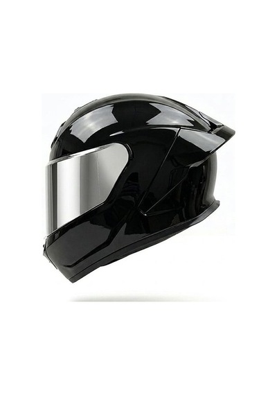 Motosiklet Kaskı Full Face Roxter Siyah İridium Ayna Ve Şeffaf Vizörlü Motorcu Kask Sİyah