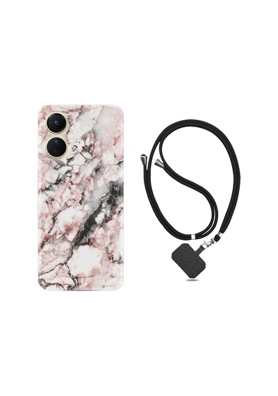 Vivo Y16 Kılıf İpli Boyun Askılı Desenli Silikon Colorfull Marble 2 1389