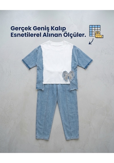 Büyük Beden Tencel Bisiklet Yaka Fiyon Taş Boncuk İşlemeli Beli Lastikli Cepli Mom Kadın Alt Üst Takım Ekru Büyük Beden Tencel Bisiklet Yaka Fiyon Taş Boncuk İşlemeli Beli Lastikli Cepli Mom Kadın Alt Üst Takım Ekru