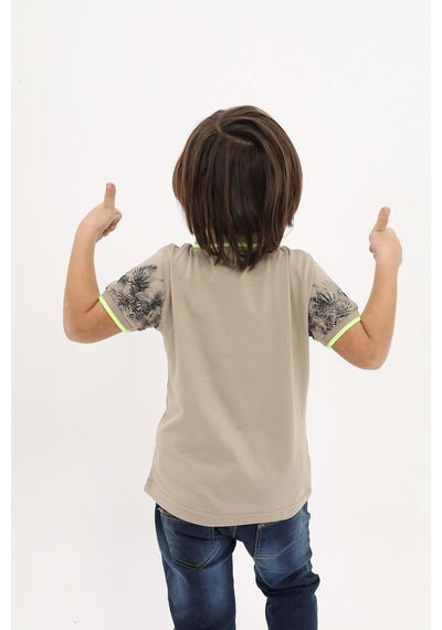Toontoy Kids Toontoy Erkek Çocuk Baskılı Tişört Yeşil