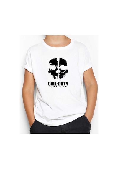 Zepplin Giyim Call Of Duty Black Ghosts Beyaz Çocuk Tişört Beyaz