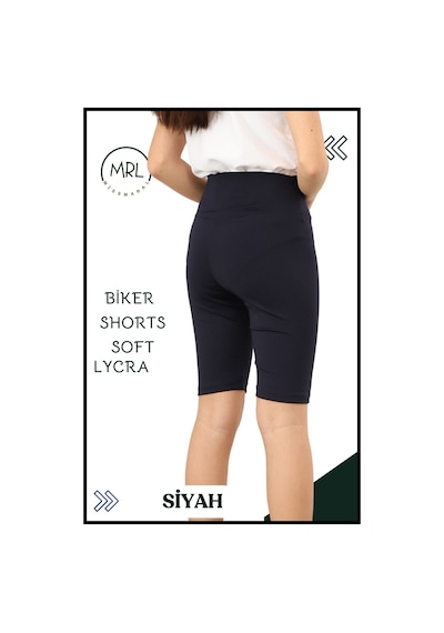 Siyah Biker Girls Şort Yüksek Bel İç Göstermez Esnek Yumuşak Likralı Soft Biker Basics Elt4070 Siyah