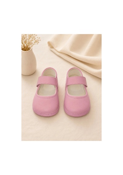 My Baby Kumsal % 100 Deri Bebe Babet Ayakkabı Taban Ve İç Astar Tamamen Deriden Üretilmiştir. Pembe Pembe