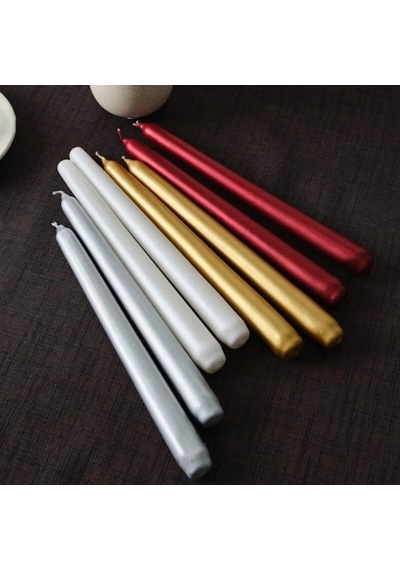 4pcs Candle Metalik Renkler Şamdan Mum 25cm 5468 Çok Renkli