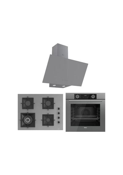 Ferre Fryart SC Serisi Wok'lu Gri 3'lü  XE63CPR-SC408-D079 Ankastre Set