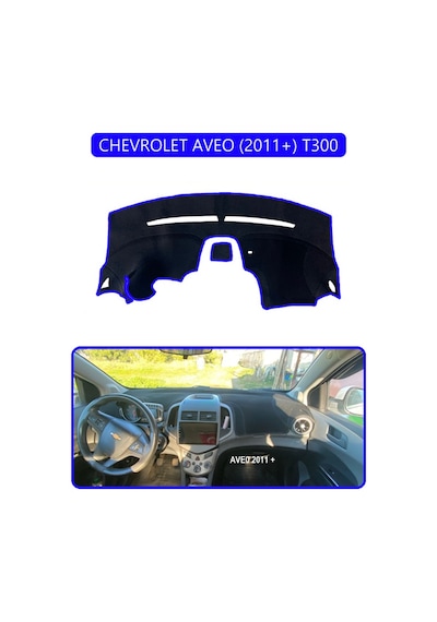 Chevrolet Aveo 2011+ T300torpido Koruma Halısı Mavi Kenar