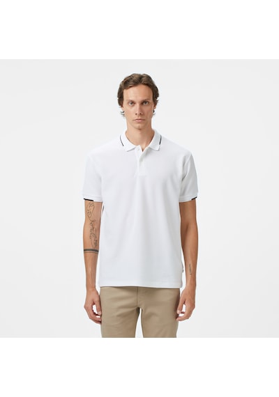 Nautica Erkek Beyaz Classic Fit Polo Yaka T-shirt Düz K55348t Beyaz
