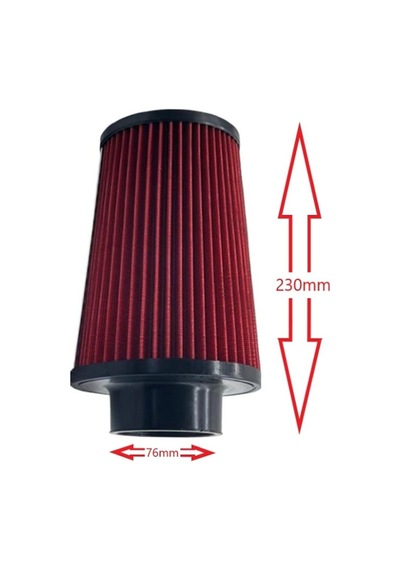 K&N Uzun Hava Filtresi 76mm