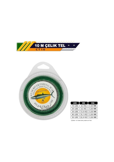Portfish Çelik Telli 10 Metre - Burçlu 40 Lbs
