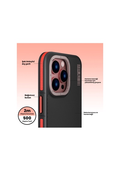 Youngkit Apple Uyumlu iPhone 14 Pro Magsafe Şarj Özellikli 600d Kevlar Kılıf