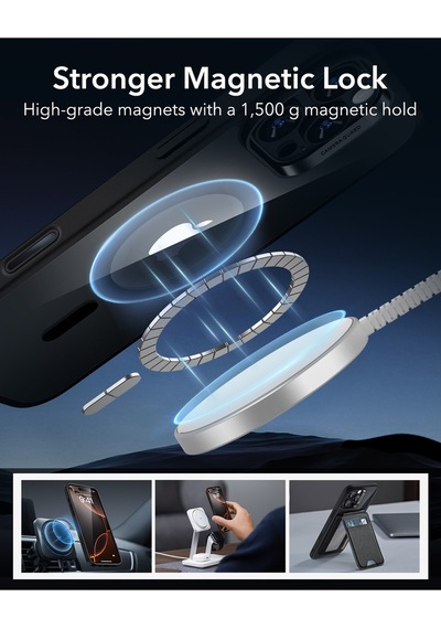 Esr Apple Uyumlu iPhone 16 Pro Halolock Magsafe Classic Hybrid Silikon Kılıf - Kamera Kontrol Buton Şeffaf Siyah Esr Apple Uyumlu iPhone 16 Pro Halolock Magsafe Classic Hybrid Silikon Kılıf - Kamera Kontrol Buton Şeffaf Siyah