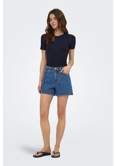 Only Onlvega Regular Fit Normal Bel Kot Short Bayan Short 15375433 Mavi