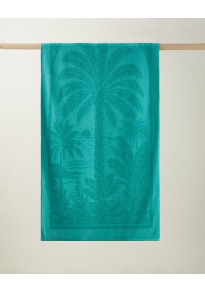 Palmera Pamuk Plaj Havlusu 70x140 Cm Yeşil