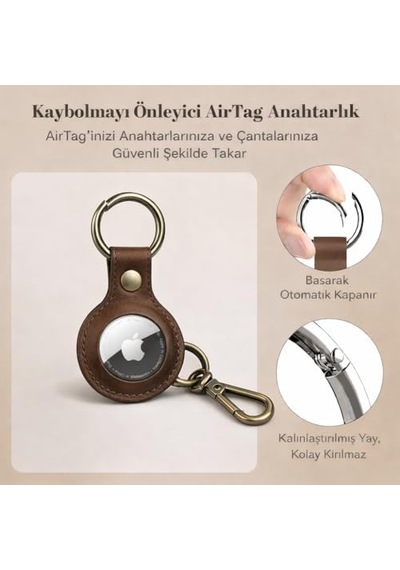 Apple Airtag Deri Anahtarlık, Haiki Gerçek Deri, Airtag Anahtarlık Deri