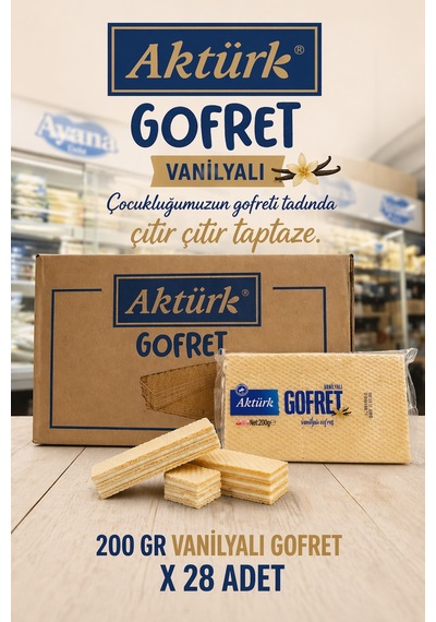 Vanilyalı Gofret 200gr 28 Adet