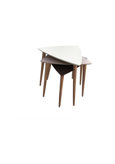 Zigon Sehpa Ahşap Kayın Retro Konik Ayak Model Üçgen Tabla Renk B (382773090)