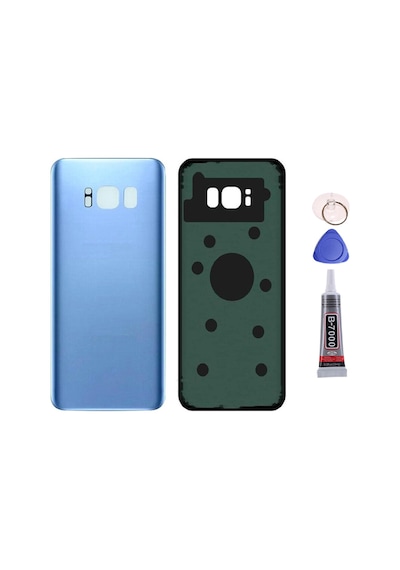 Samsung S8 Plus Mavi Uyumlu Arka Kapak Batarya Kapağı Pil Kapağı Yapışkan Ve Sökme Aparatıyla Beraber Full Set Mavi