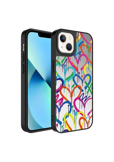 Apple Uyumlu  iPhone 13 Kılıf Aynalı Desenli Kamera Korumalı Parlak Zore Mirror Kılıf