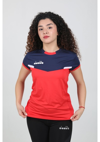 Diadora Aris Kadın Tişört Kırmızı Lacivert