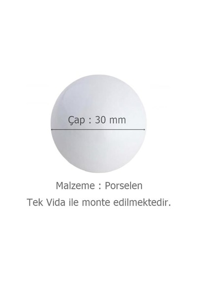 Tomurcuk Porselen Top Düğme Mavi Çocuk Odası Kulp 5 Adet Mavi