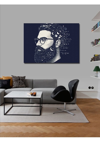 Kanvas Tablo Sakallı Gözlüklü Adam 100cmx140cm
