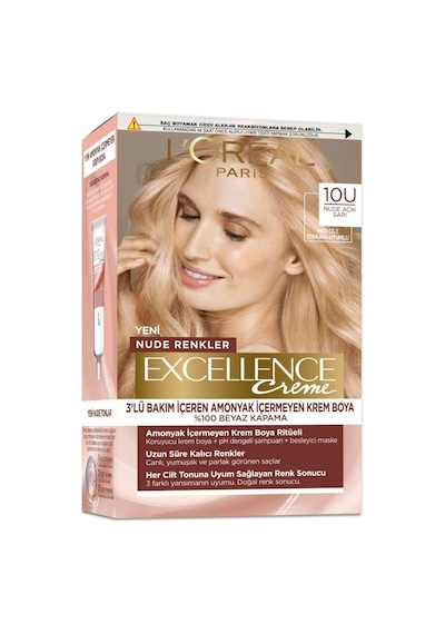 L Oréal Paris Excellence Creme Nude Renkler Saç Boyası 10u Nude Açık Sarı - 2 Adet Tarı