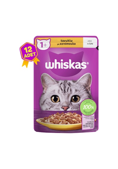Whiskas Tavuklu Pouch Yetişkin Kedi Konservesi 12 x 85 G