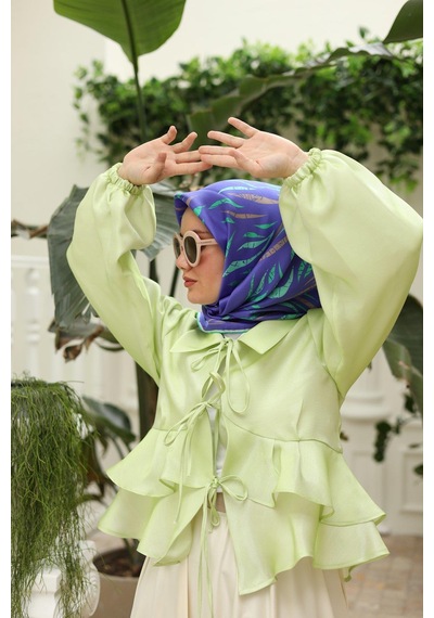 Silk Home Saks Vizon Desenli Tivil İpek Eşarp 11432-01 Çok Renkli