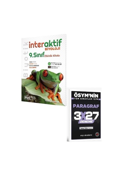 Biyotik 2027 9. Sınıf Biyoloji İnteraktif Etkinlik Kitabı+ Evp Akademi Paragraf