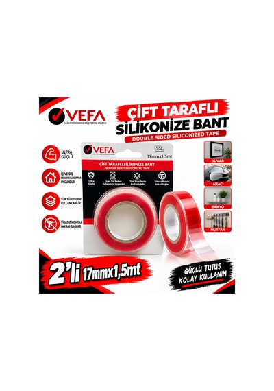 24'lü Çift Traflı Slikonize Bant 17mm 1,5 Metre