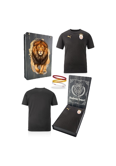 Galatasaray Lisanslı Sıfır Yaka Siyah A Takım Antrenman T-shirt Siyah - Kırmızı