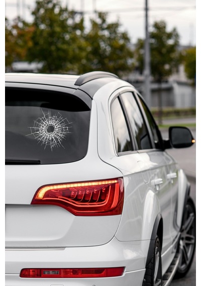 Kırık Cam Efektli Sticker Model2,şaka Stickerı Eğlenceli Kırık Cam Efektli 3d Görünümlü Cam Sticker Dijital Baskı
