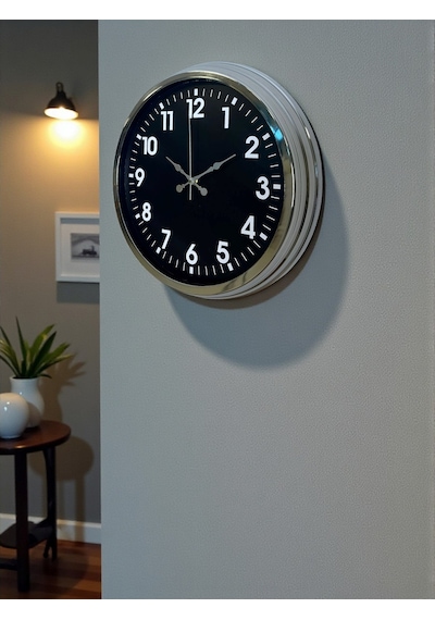 Büro Ev Ofis Hediyesi İçin 40cm Krom Trend Stil Duvar Saati Diğer