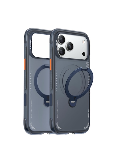 Torras Apple iPhone Uyumlu 17 Pro Max O Stand Spin Air Serisi Magsafe Kılıf Lacivert