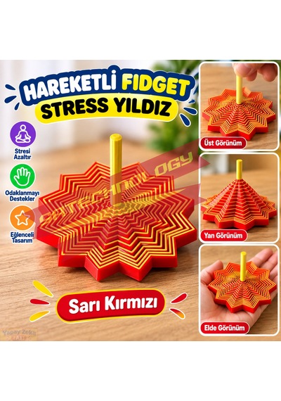 Hareketli Fidget Stress Yıldız Dönen Stres Oyuncağı, Dikkat Ve Odaklanma Oyuncağı