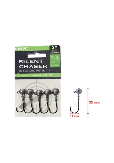 Bkk Silent Chaser 3.5gr No:2 Round Head Jig Head Zoka 5 Adet