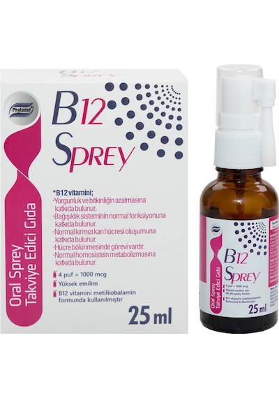 Vitamin B12 Sprey Çilek Aromalı 25 ML