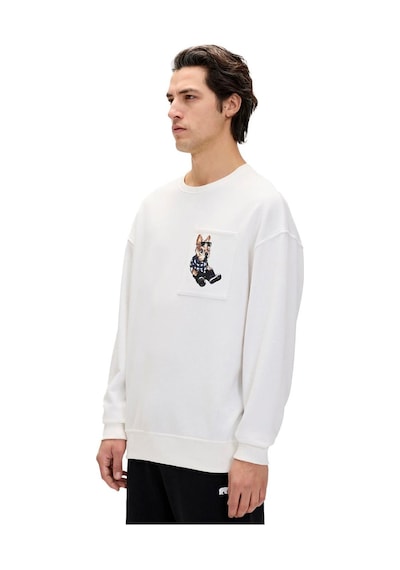 Bad Bear 24.02.12.015 Javed Crewneck Sweatshirt Beyaz 001
