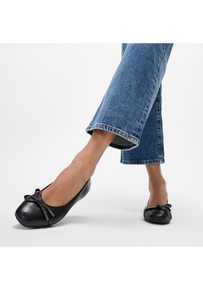 001 Black Babet Kadın E3e-001 Fitflop Delıcato Glıtz-bow Leather Ballet Black Siyah