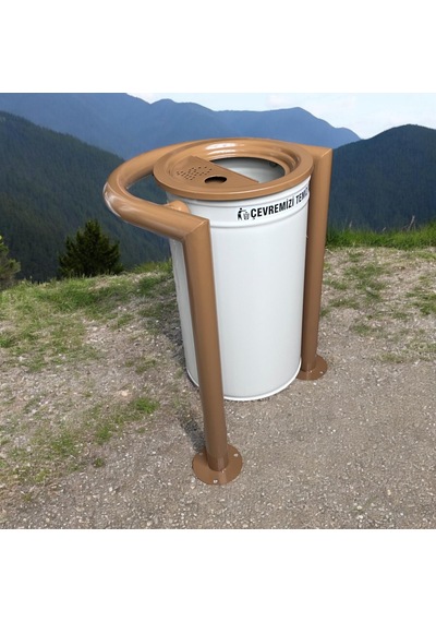 Dış Mekan Bahçe Çöp Kovası 30l Krem-kahve-355 Çok Renkli