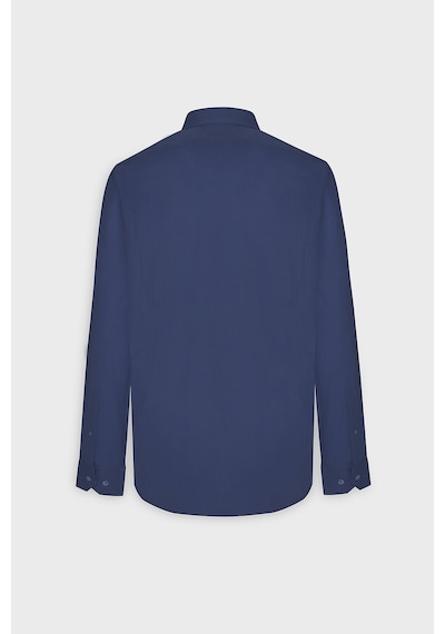 AC&Co / Altınyıldız Classics Erkek LACI Tailored Slim Fit Dar Kesim Düğmeli Yaka %100 Pamuk Gömlek Lacivert
