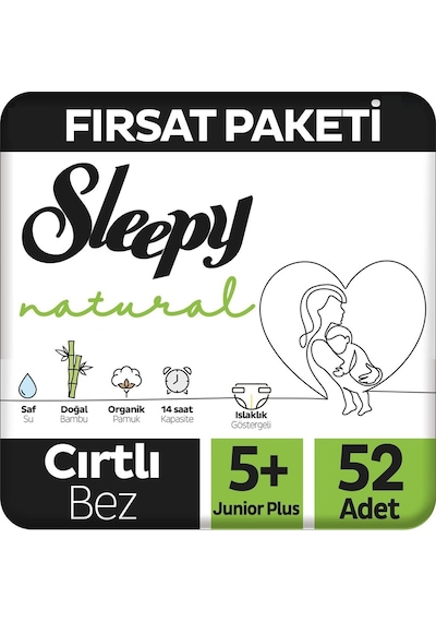 Sleepy Bebek Bezi Naturel 13-20 Kg Junior Plus 104 Adet 5+ Numara