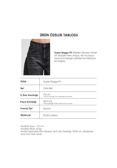 Itsbasic Kadın Koyu Füme 2s6-1 Süper Baggy Fit Fermuar Detaylı Özel Tasarım Denim Jean Itsbasic Kadın Koyu Füme 2s6-1 Süper Baggy Fit Fermuar Detaylı Özel Tasarım Denim Jean
