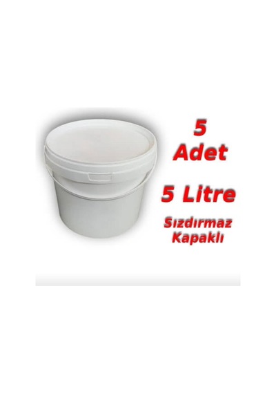 Plastik Yoğurt Kovası 5 Lt 5 Adet Beyaz - 923219717 Beyaz