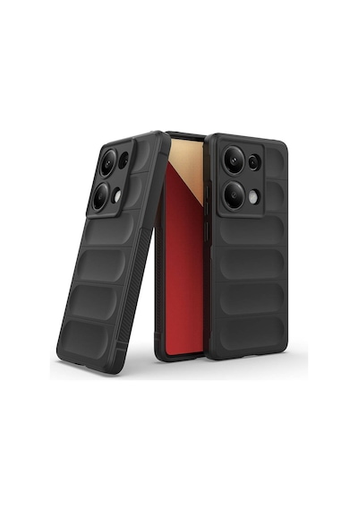 Xiaomi Redmi Note 13 Pro 4g Kılıf Kamera Korumalı Esnek Silikon Parmak Şeritli Pazarplus Kırmızı